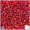 BeadTin Red Transparent AB 6mm Round Plastic Craft Beads (300pcs)